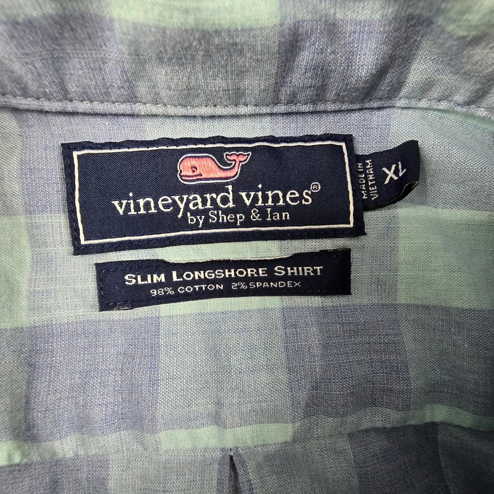 Vinyard Vines Shirt Longshore Mens XL Slim Plaid Long Sleeve‎ Button Down - Picture 6 of 12